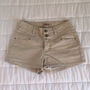 Blue Spice mini tan khaki shorts